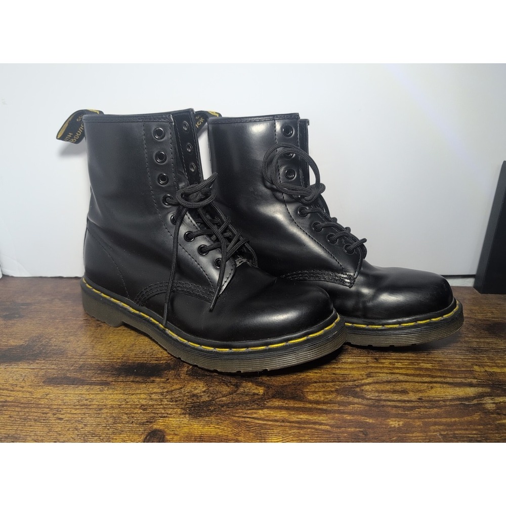 Dr. Doc Martens 1460 Pascal Womens Size 8 Smooth Black Leather Combat Boots